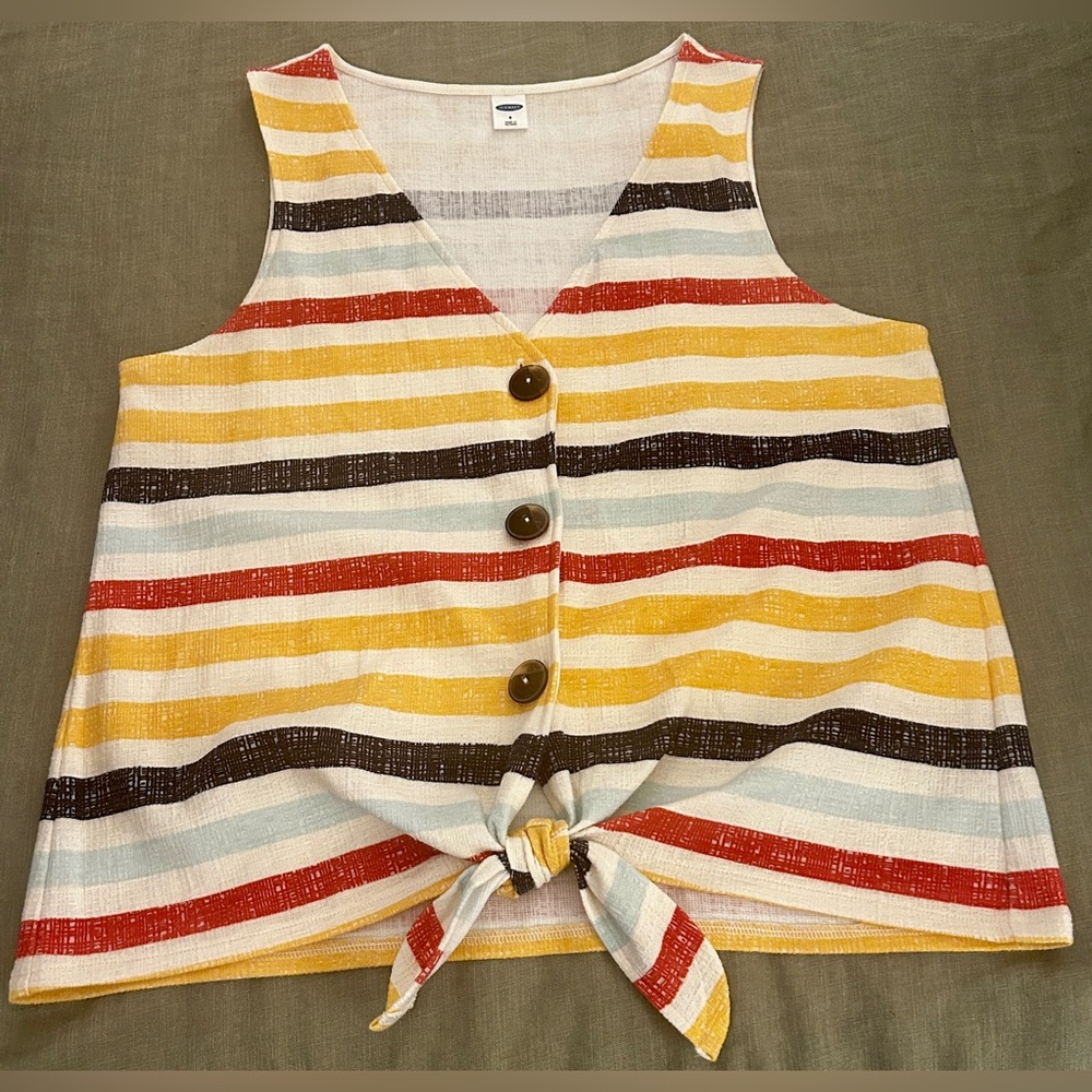 NWOT Old Navy Multicolor Striped Button-Front Blouse